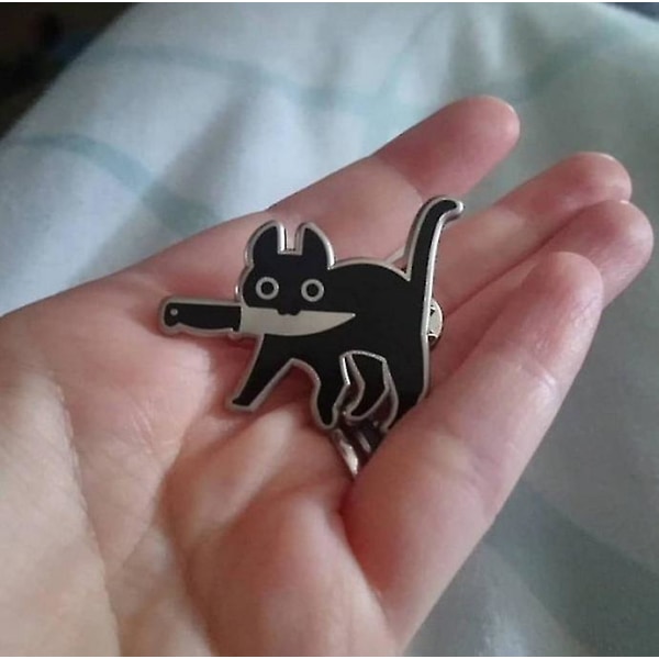 Black Cat Shape Populär Emalj Pin