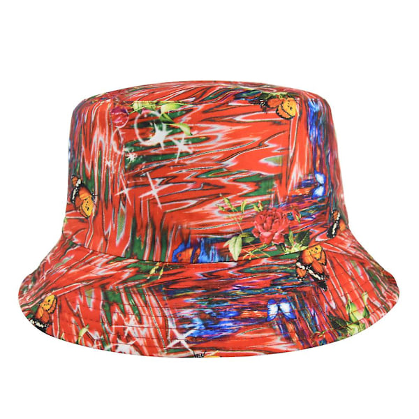 Ny Graffiti Pot Hat Sommer Fisker Hat Personlighed Tie Dye Pot Hat Fiskeri Solskygge Hat Mænd Og Kvinder Udendørs Eventyr Hat