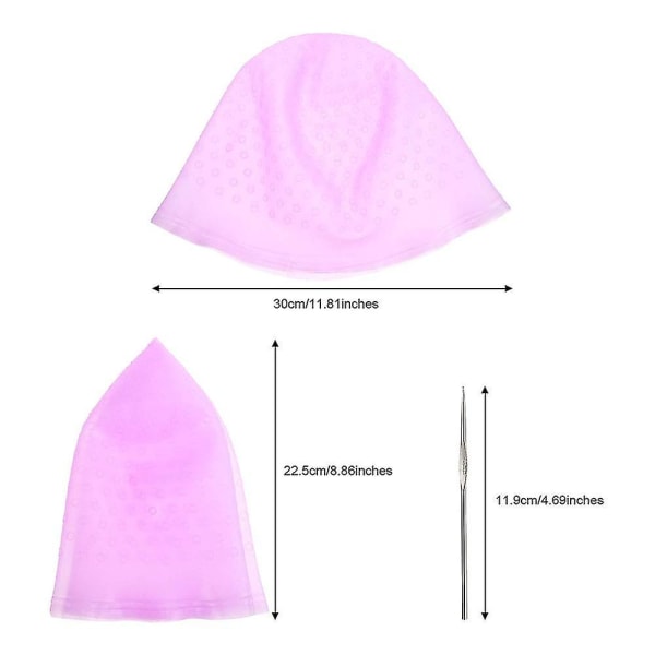 Silikon Highlight Cap, återanvändbara professionella Salon Dye Cap Tools (lila)