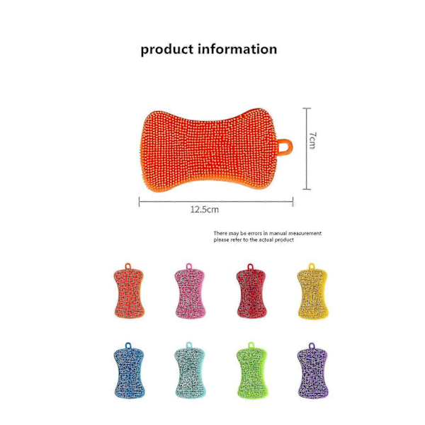 1 st - Livsmedelsklassad Anti-Rep-Silikon Svamp för Köksdiskmaskin, Barnens Tallrik, Grönsaker, Frukt, Diskbänk, Tvätta Händerna Slumpmässigt