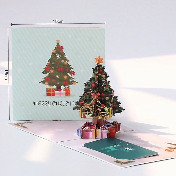 Juletræ pop op julekort, 3d popup lykønskningskort til vinter, jul, ferie, julegave, alle lejligheder