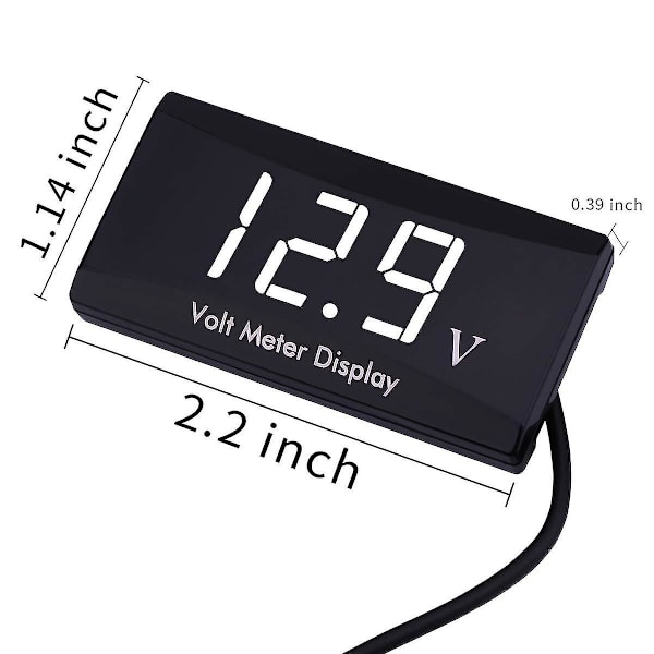 Dc 12v Bil Digital Voltmeter Mätare - Aimilar Led Display Spänning Voltmätare För Bil Motorcykel (vit)