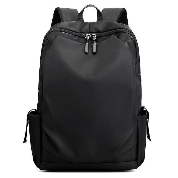 Herre ensfarvet rygsæk med stor kapacitet Afslappet bærbar rygsæk Udendørs forretningsrejsetasker (sort)
