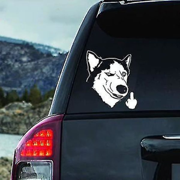 Ghyt Animals Car Sticker Husky Dog Decal Vandtæt Aftagelig Bil Decor, laptop Decals