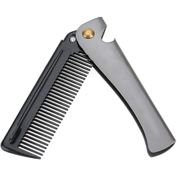 Fällbar Skäggkam, Rostfritt Stål Rund Kam Tänder Skäggkam Fick Moustache Formningskam För Barberare Salong