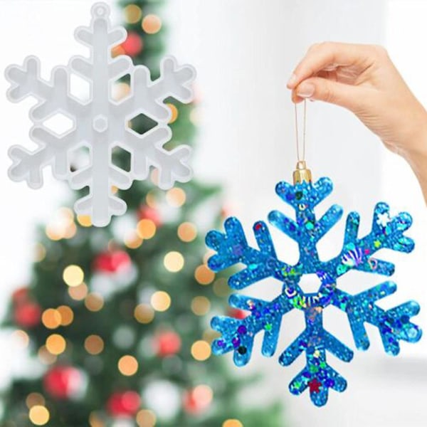 Jul Silikone Form Håndværk gør det selv Epoxy Forme Værktøj Juletræ Snefnug Elg Hængende Ornamenter Dekoration