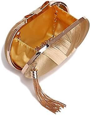 Kvällväska, tofssatängmiddagsväska (guld)