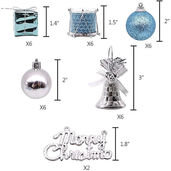 Julgranspynt Set, 32 stycken Mini Röda och Gyllene Klot, Julgranspynt, Nyårsdekorationer, Semesterfirande