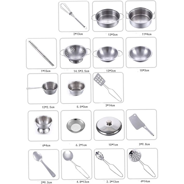 Köksspel Leksaker, Simulering Kök Mini Matlagningsredskap Rostfritt Stål Barn Lekhus Leksaker Barn Pan Leksaker Set(25pcs)（25PCS）
