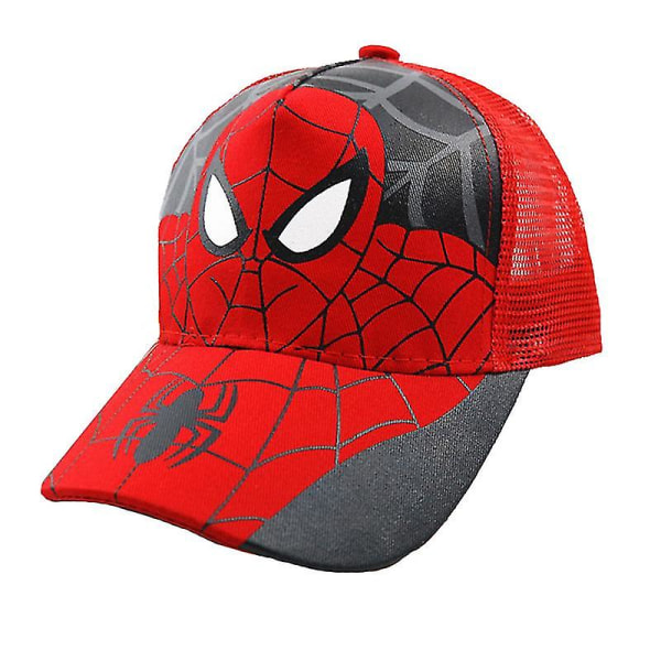 Barn Barn Pojkar Spiderman Baseball Cap Sport Justerbar Solhatt（Mesh Red）