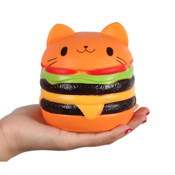 Jättehamburgare katt långsamt stigande leksak, Squishies