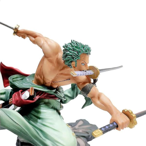 10cm Roronoa Zoro Tre Sværde Kamp PVC Actionfigur Samleobjekt Model Legetøj Gave