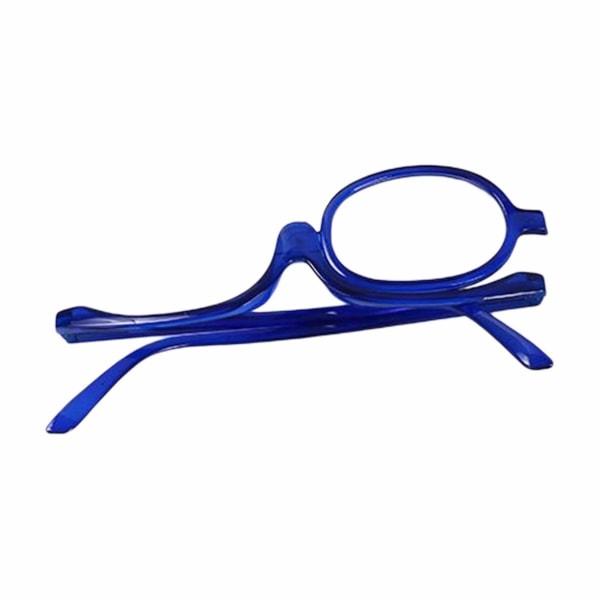 Klare sminkebriller Vipp ned Forstørrende sminke Lesebriller Sammenleggbare briller Kosmetisk Presbyopicr（Glasses Power 250，Transparent Blue）