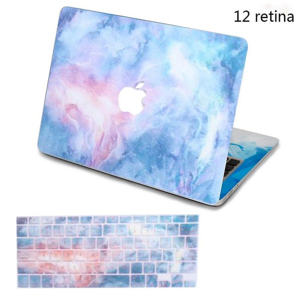 Kompatibel bærbar taske til Macbook 12 Retina(a1534) hårdt plastikcover med tastaturmembran（blå udstrygning）