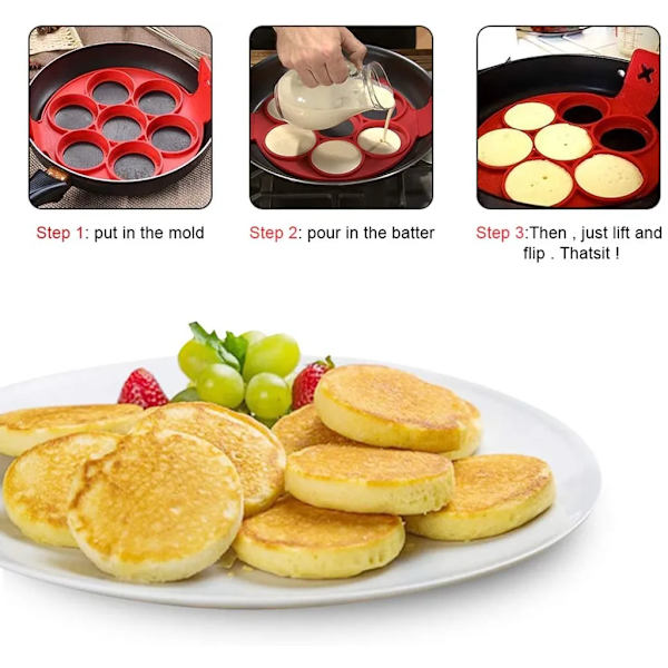 Non-Stick Silikon Äggring Pannkakssform Silikon Pannkakssformar Pannkaka Ägg DIY Bakform för Runda Ägg Muffins Pannkakor