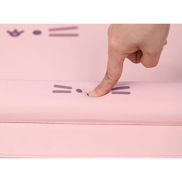 3-i-1 Spelmusmatta, tangentbordspad och skrivbordsmatta Set Söt Katt Ergonomiskt Tangentbord Handledsstöd Musmatta Handledsstöd, anime Kawaii Skrivbordstillbehör För Hemmet