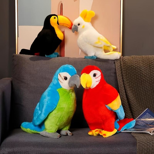 Simuleringsfarve Papegøje Plys Legetøj Papegøjedukke Farvedukke Dukke Børnegave（hvid papegøje）