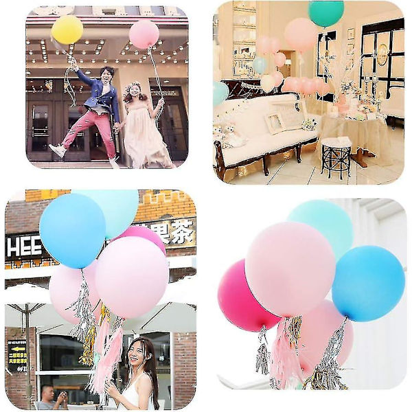 10 X Diameter 36\" Jätteballong Jumbo Latexballong För Bröllop Födelsedagsfest Babyshower Karneval Slumpmässig Färg