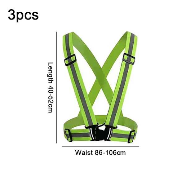 Reflekterande väst, för vuxna och tonåringar, för jogging, cykling, vandring, dag- och nattmotorcykelcykling, (grön + svart + blå)