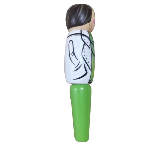 Unik trädocka kulspetspojkar Tingting Stand-Up Penna, rolig Doctor Pen Present