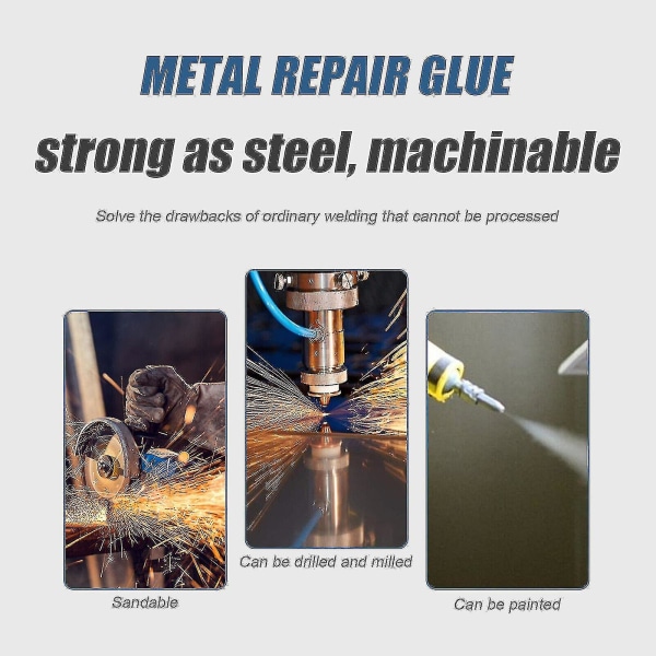 Magic Welding Super Lim Reparasjon Jern Stål Metall Ab Industriell limstøping（50ml）