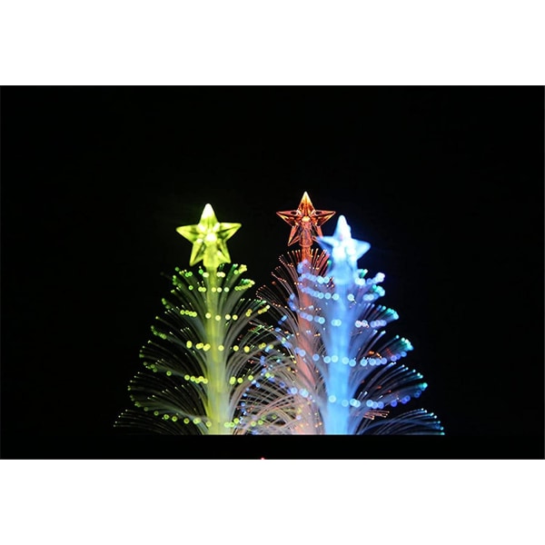 GHYT LED fargeskiftende mini juletre - mini LED juletre nattlys med stjernedekorasjon - fargerikt glitter juletre natt Li
