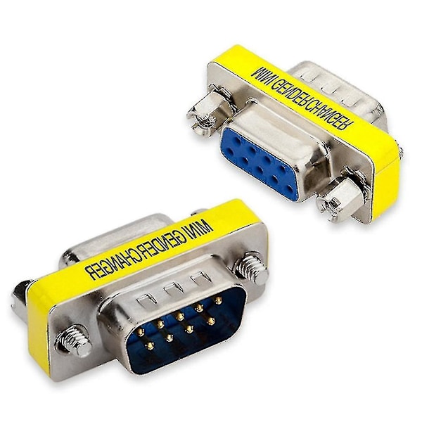 4x DB9-adapter DB9 hane till hona Seriell port till hål 9-stifts VGA-kabel Hy
