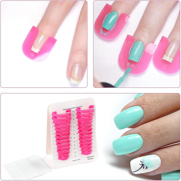 Nagellacksschabloner 52 st i 10 storlekar Nagelmålning Guide Nagelkonst Grundläggande Verktyg Tillbehör