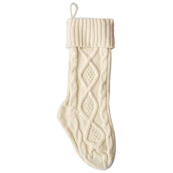 Julklappsstrumpor Stickade Ull Heminredning, Vit