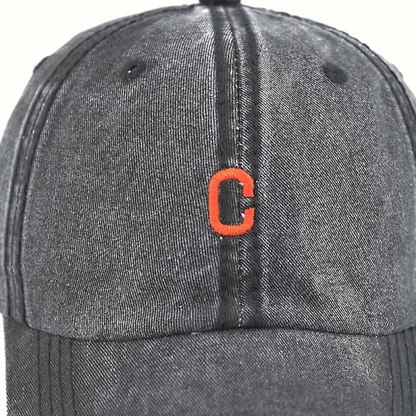 Ny Fashion Retro Old Solhat Tredimensionel Broderi Brev C Baseball Cap Mænd Og Kvinder Solbeskyttelse Solhat