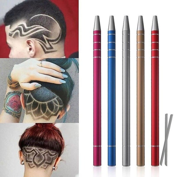 Barber Razor Hår Tatuering Carving Penna Rostfritt stål Frisyr Design Trimmer för ögonbryn Mustasch Hårstyling Professionell hårverktyg