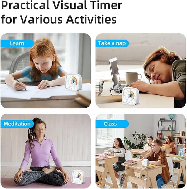 Visuell nedräkningstimer multifunktionell minitimer väckarklocka tidshanterare (stil 1)