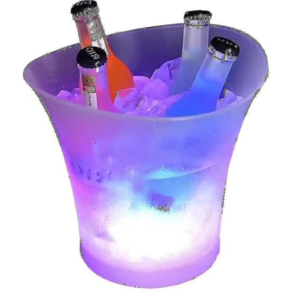 Led Ishink, 5l Stor Kapacitet Flaskyl - Champagnekylare - Vinkylare - Dryckeskylare - Kylare Led Vattentät Med Färgförändring, För Fest