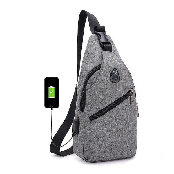 Sling Backpack, Multipurpose Crossbody Shoulder Bag Travel Hiking Daypack grey