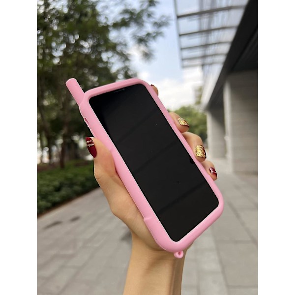Rosa Silikonfodral Kompatibelt Med Iphone 11 Pro 5.8 tum, 3D Söt Rosa Retro Telefonfodral, Mjukt Skyddande Omslag För Kvinnor Flickor