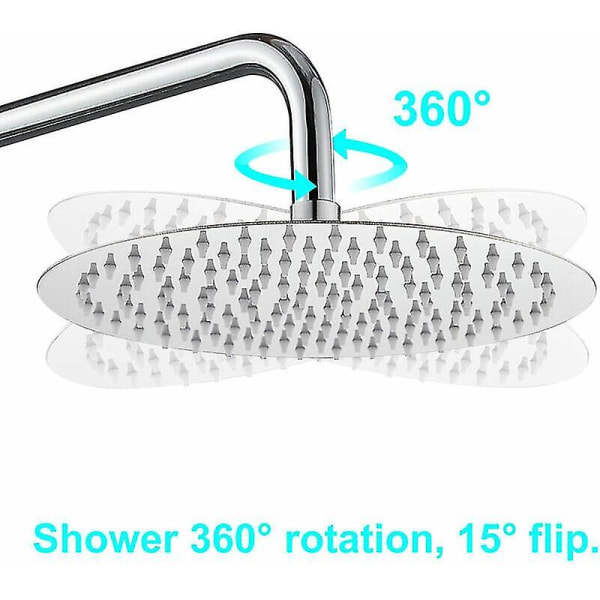 Antirust regndusj overhead dusj Polert 25cm regndusjhode - Cisea sølv