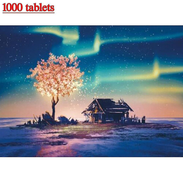 1000 bitar Färgglada Aurora Scenery Pusselleksaker Barn Vuxen Familjespel