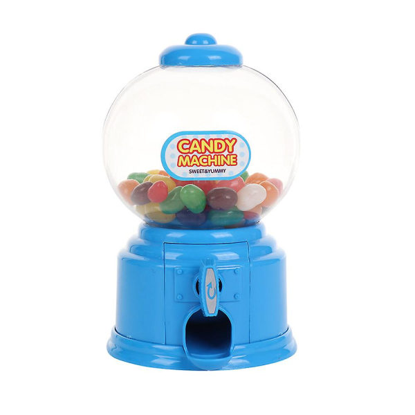 Gumball Machine for Kids Mini Godteri Dispenser Flott gave eller vintage kontorborddekorasjon, blå