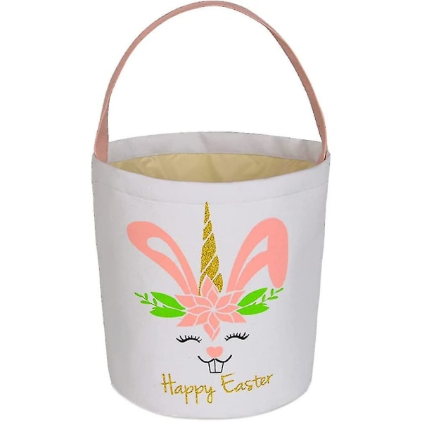 Påskpåse för barn påskäggjakt, påskäggjaktskorg, påskhare canvas tote presentpåse med handtag, stor påskäggfestpåse för barn påsk