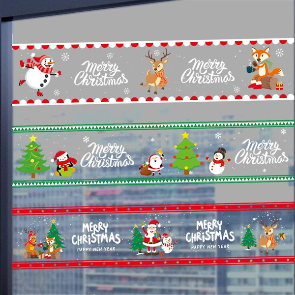 Vindusklistremerker til julepynt, selvklebende veggvinduer