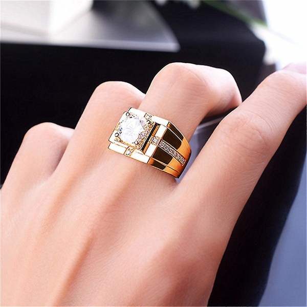Valentinsdag Fashion Ring smykker Herrering Dominerende luksus diamantring