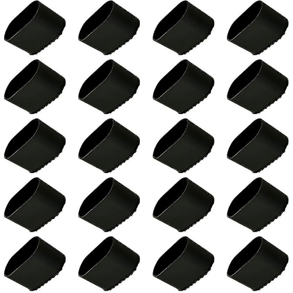 Stolbensskydd, 20 st Stolsfotsskydd, Golvskydd, Oval Rör 40x20 Mm Skyddande Kapp, Stol Rörskydd
