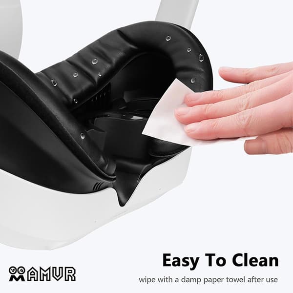 Elastisk ventilerad läderansiktsplatta Mjuk ansiktskudde Fäste set för Pico 4 VR-headset Tillbehör