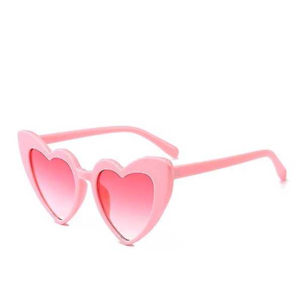 Love Heart -muotoiset aurinkolasit naisille - Vintage Cat Eyestyle -retrolasit (vaaleanpunainen runko gradientti vaaleanpunainen linssi)