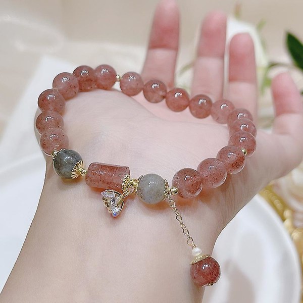 Strawberry Crystal Beads Rannekoru naisille