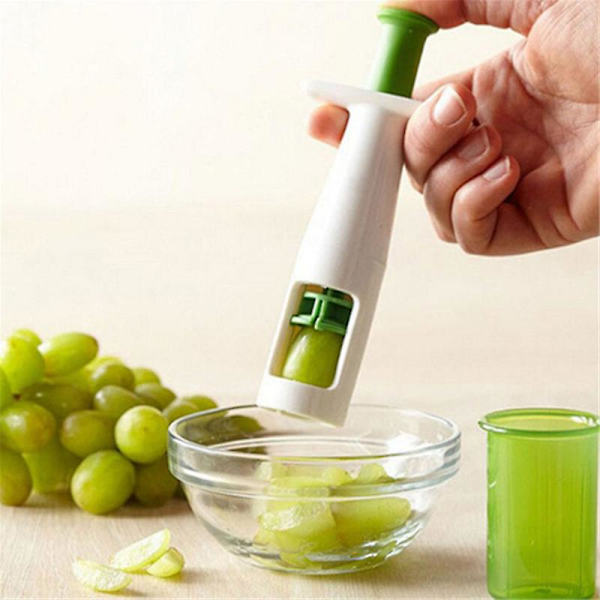Drue Cutter, Kirsebærtomat Slicer, Frugt Cutter Værktøj, Køkken Gadget, Grøn