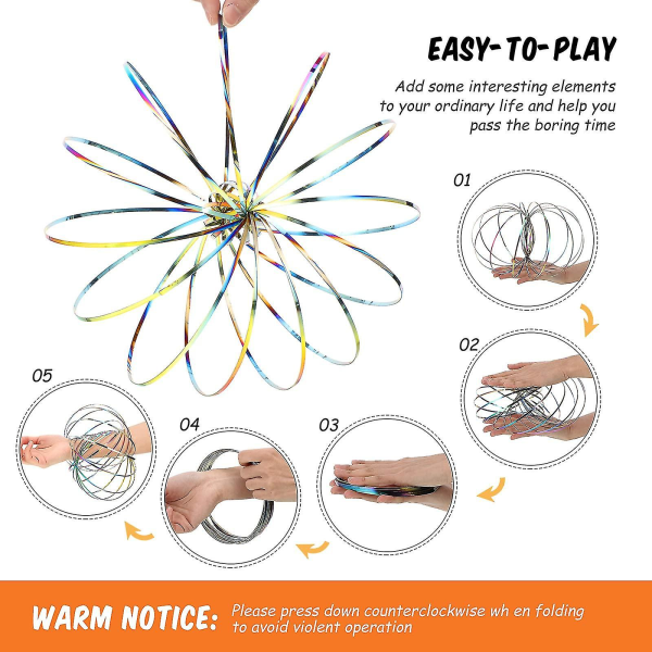 Flow Rings Leker 3D Arm Spring Magic Flow Ring Rustfritt stål Multisensorisk pedagogisk og interaktiv fjærleke
