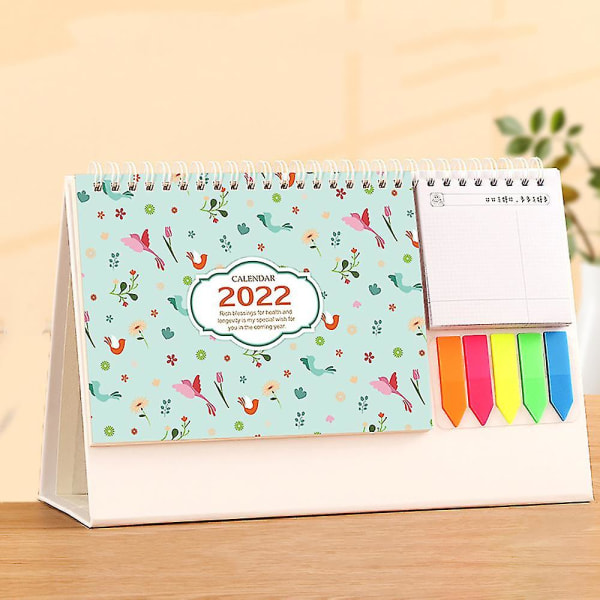 2022 Mini Skrivebordskalender To Do List Daglig Memo-kalender kompatibel med skrivebordspynt