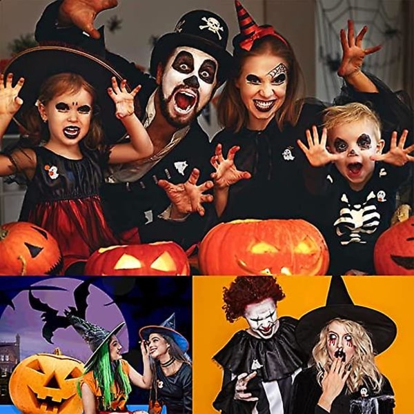 Söt spöke emalj brosch pin set - gotiska emoji-märken Halloween-nålar för kvinnor/män tecknad boo pumpa flygande ande emalj-nålar för jackor