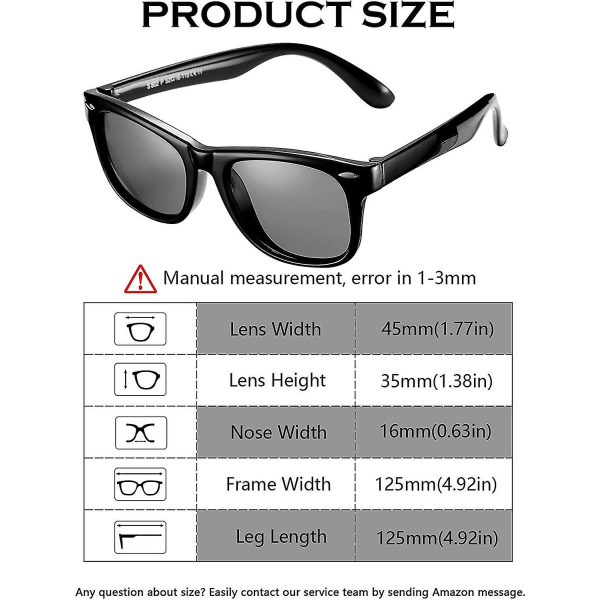Polariserte solbriller for barn Tpee gummi fleksibel innfatning som er kompatibel med gutter, jenter